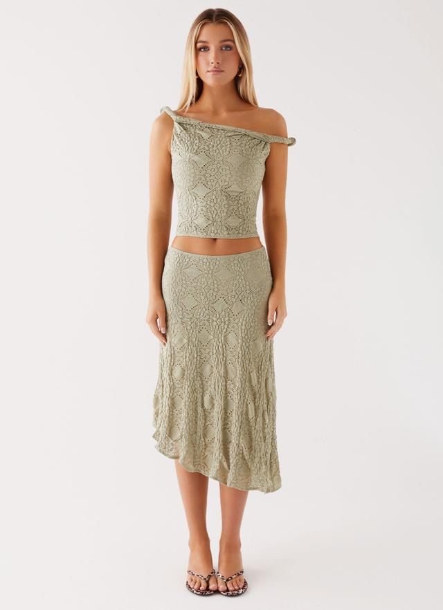 Diamond Sky Midi Skirt - Sage Product Image