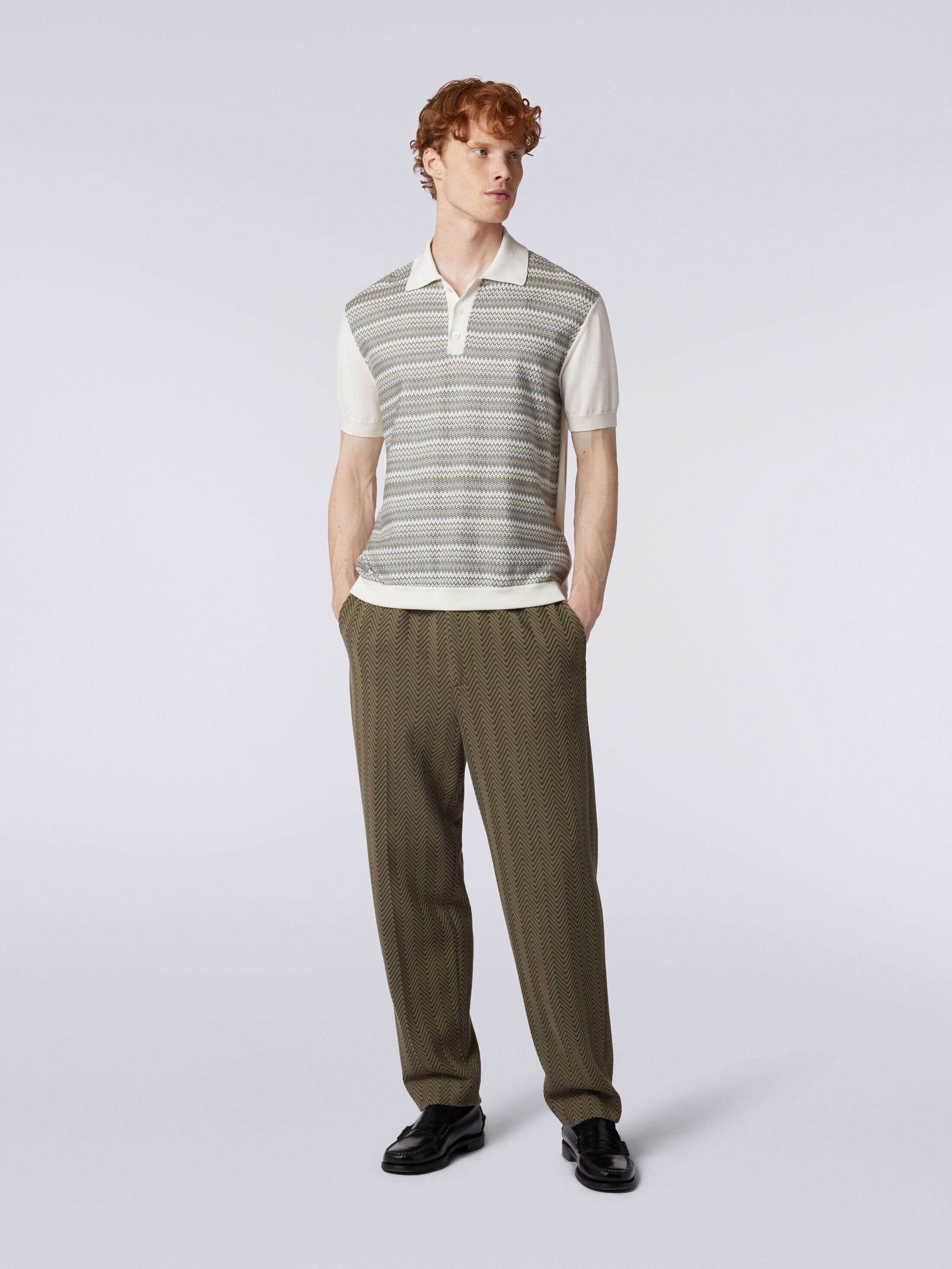 Classic cotton and viscose zigzag trousers  Product Image