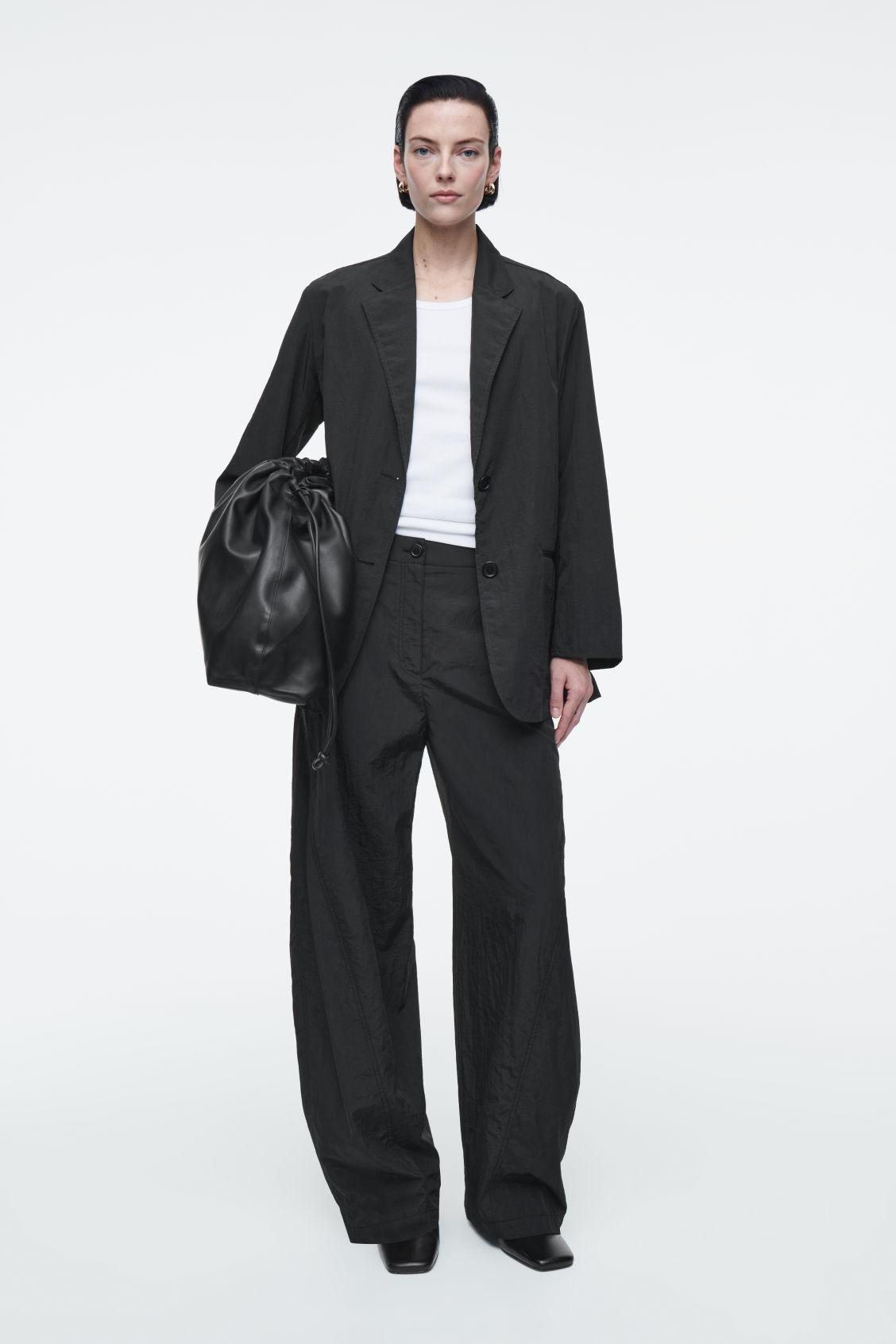 DECONSTRUCTED NYLON BARREL-LEG PANTS Product Image