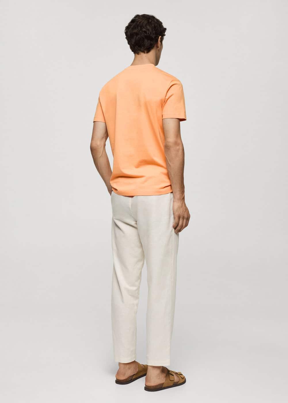 MANGO MAN - Basic cotton stretch T-shirt orangeMen Product Image