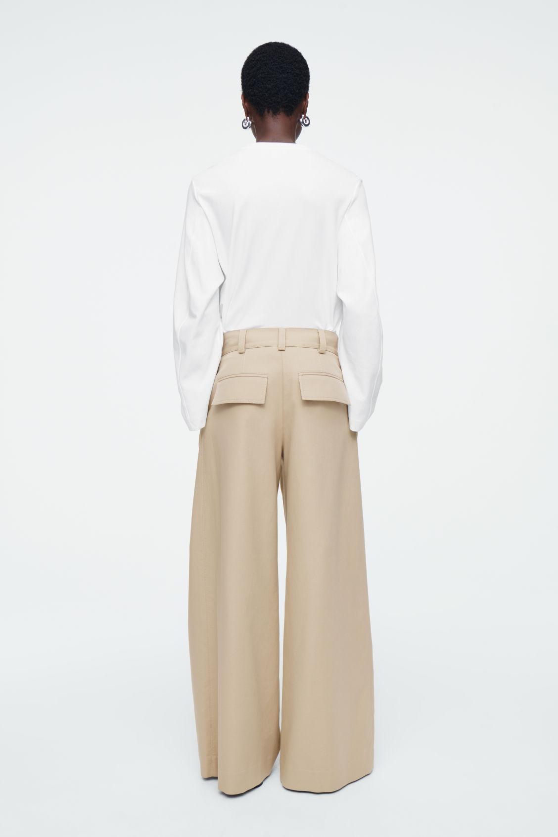 WIDE-LEG COTTON TROUSERS Product Image