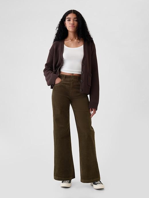 High Rise Corduroy Stride Wide-Leg Pants product image