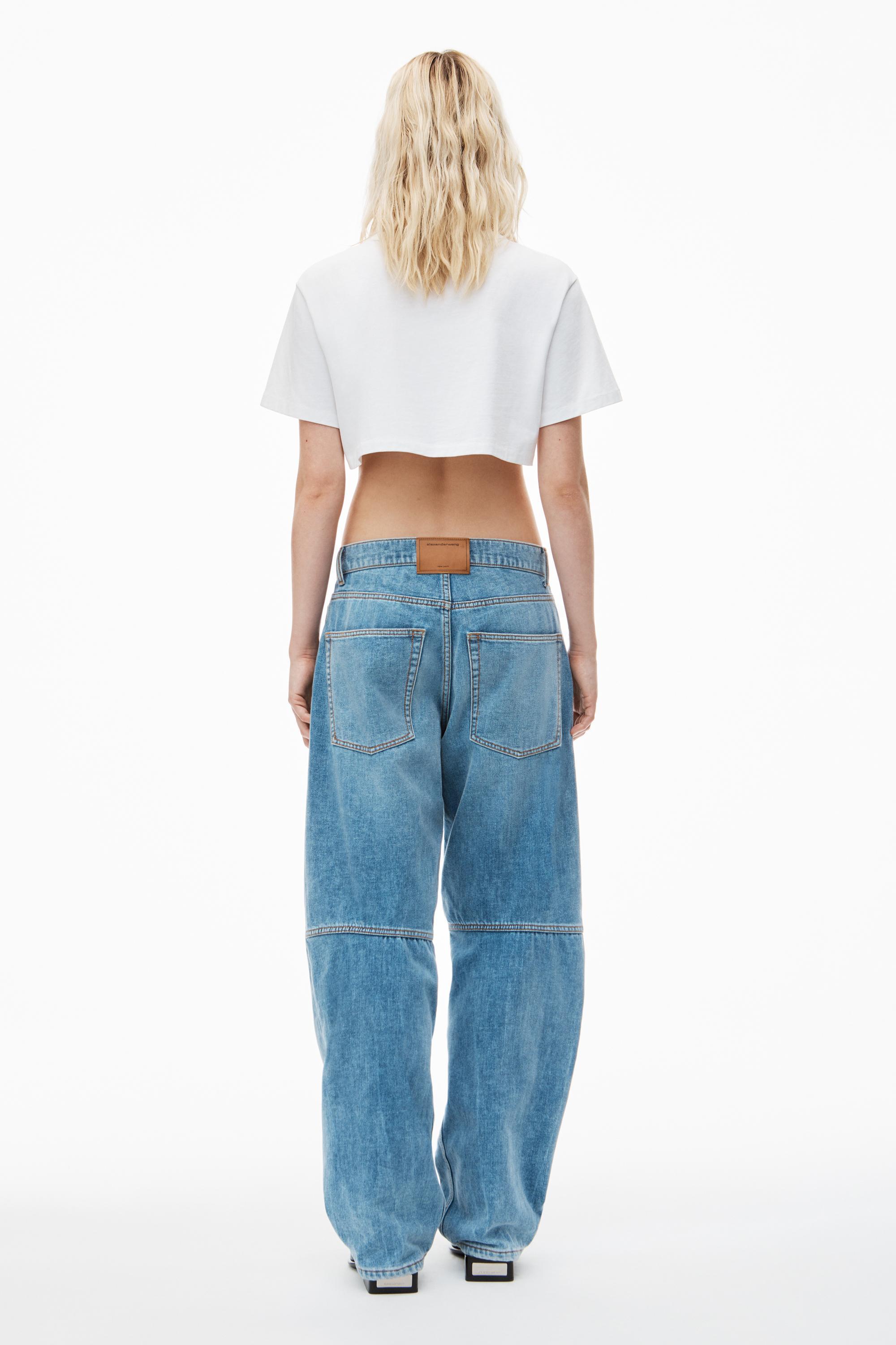 Cropped Tee In High Twist Jersey  Product Image