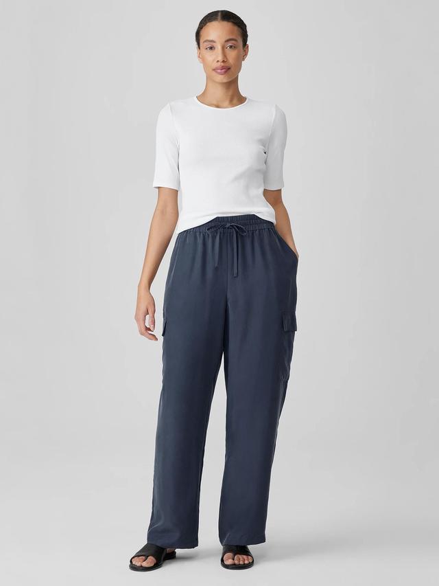 EILEEN FISHER Washed Silk Cargo Pantfemale Product Image