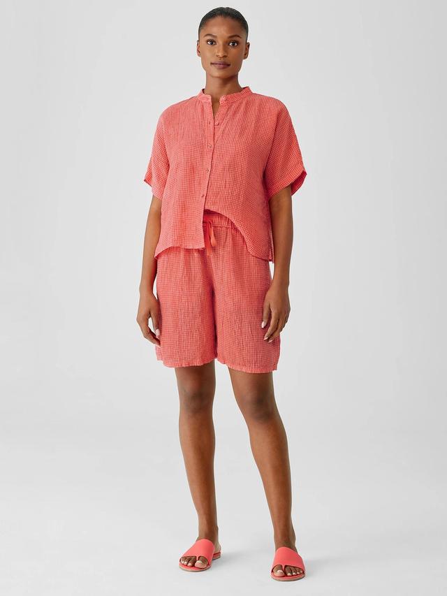 EILEEN FISHER Puckered Organic Linen Shortsfemale Product Image