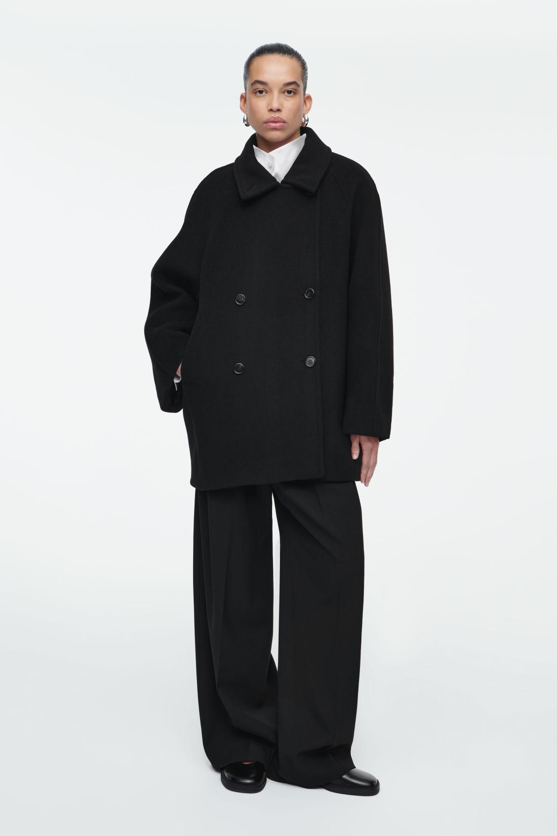 OVERSIZED DOUBLE-BREASTED WOOL PEA COAT Product Image