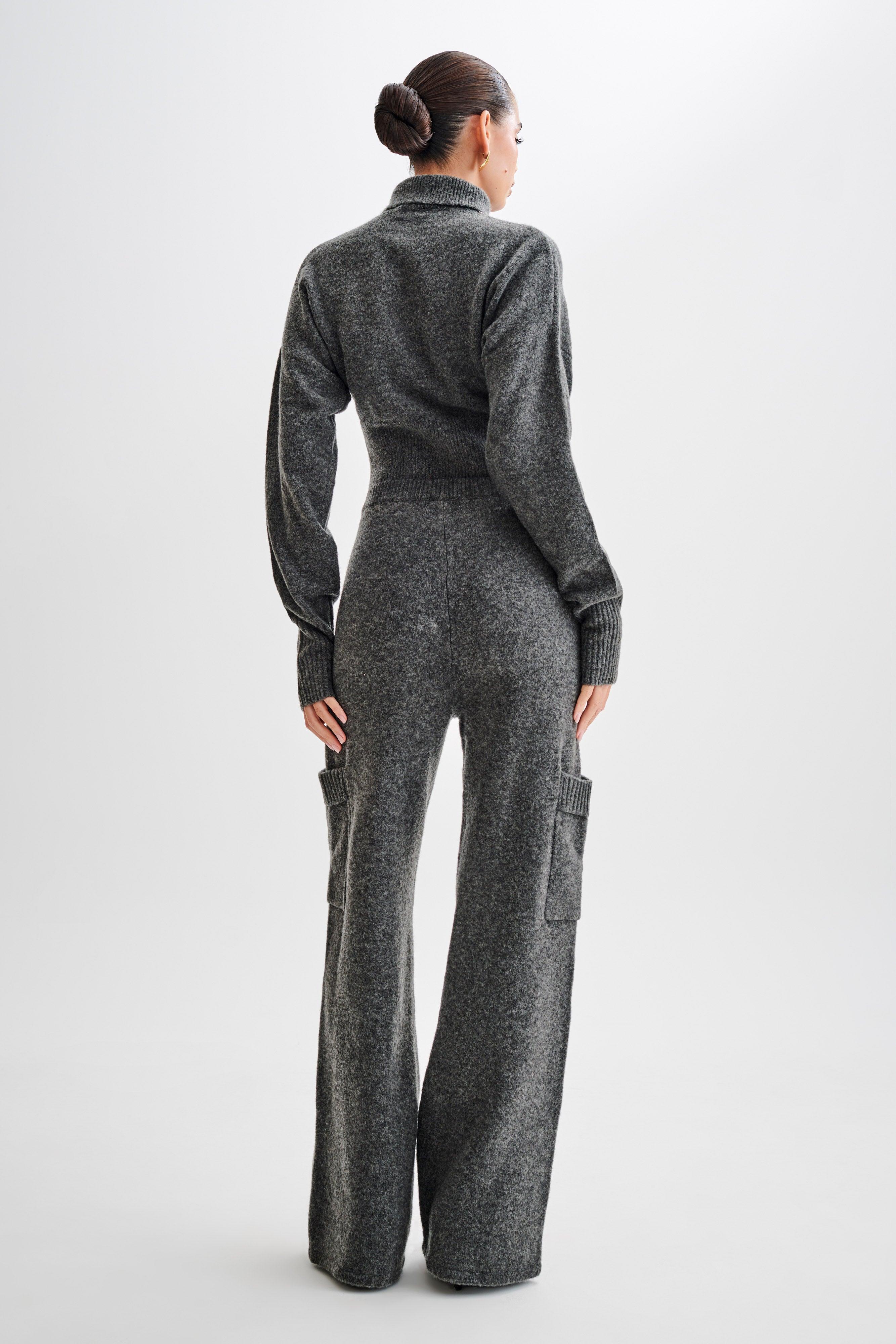 Darius Knit Pants With Pockets - Charcoal Marle Product Image