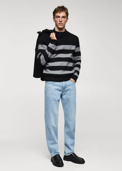 Mango Mens Striped Perkins Collar Sweater Product Image