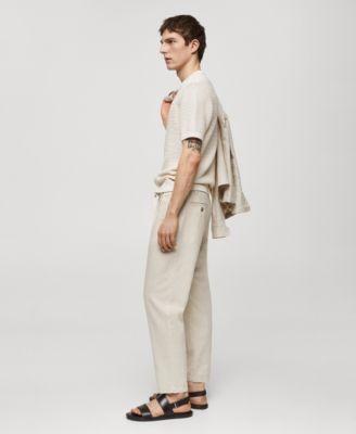 MANGO MAN - Slim-fit pants with drawstring khakiMen Product Image