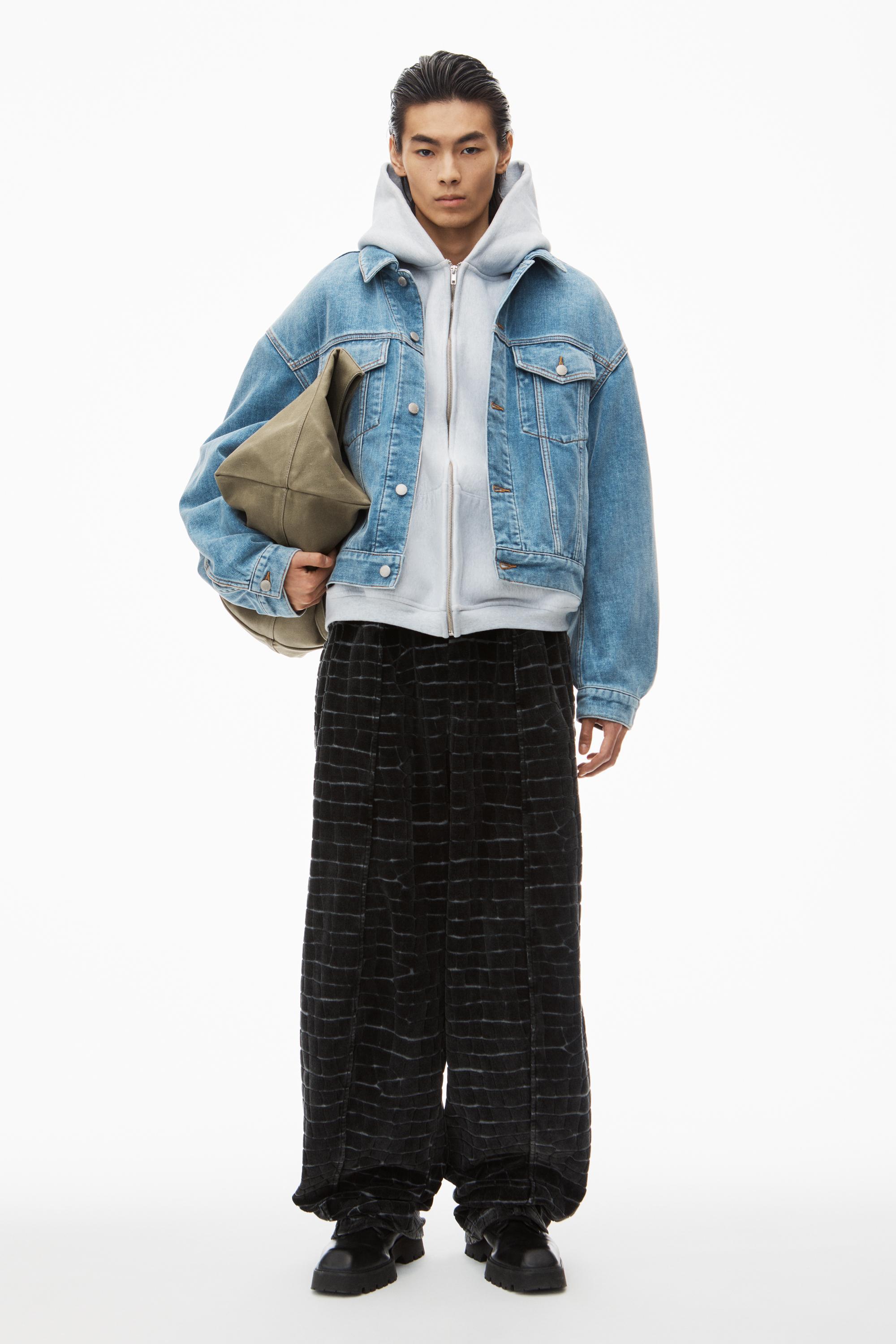 Oversize Brushed Denim Jacket Product Image