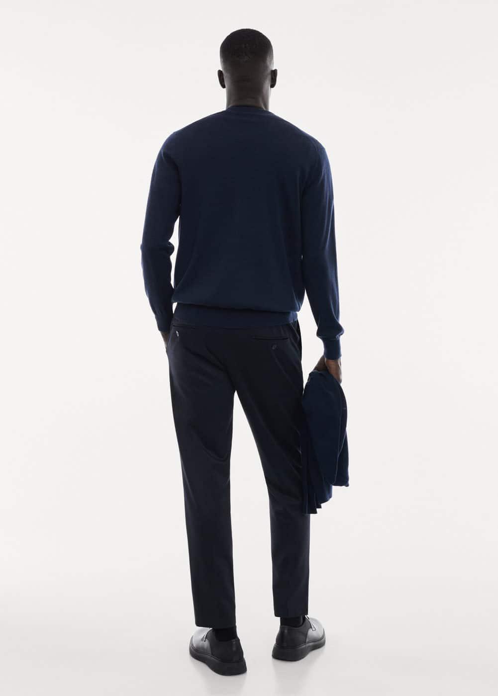 MANGO MAN - 100% merino wool cardigan navyMen Product Image