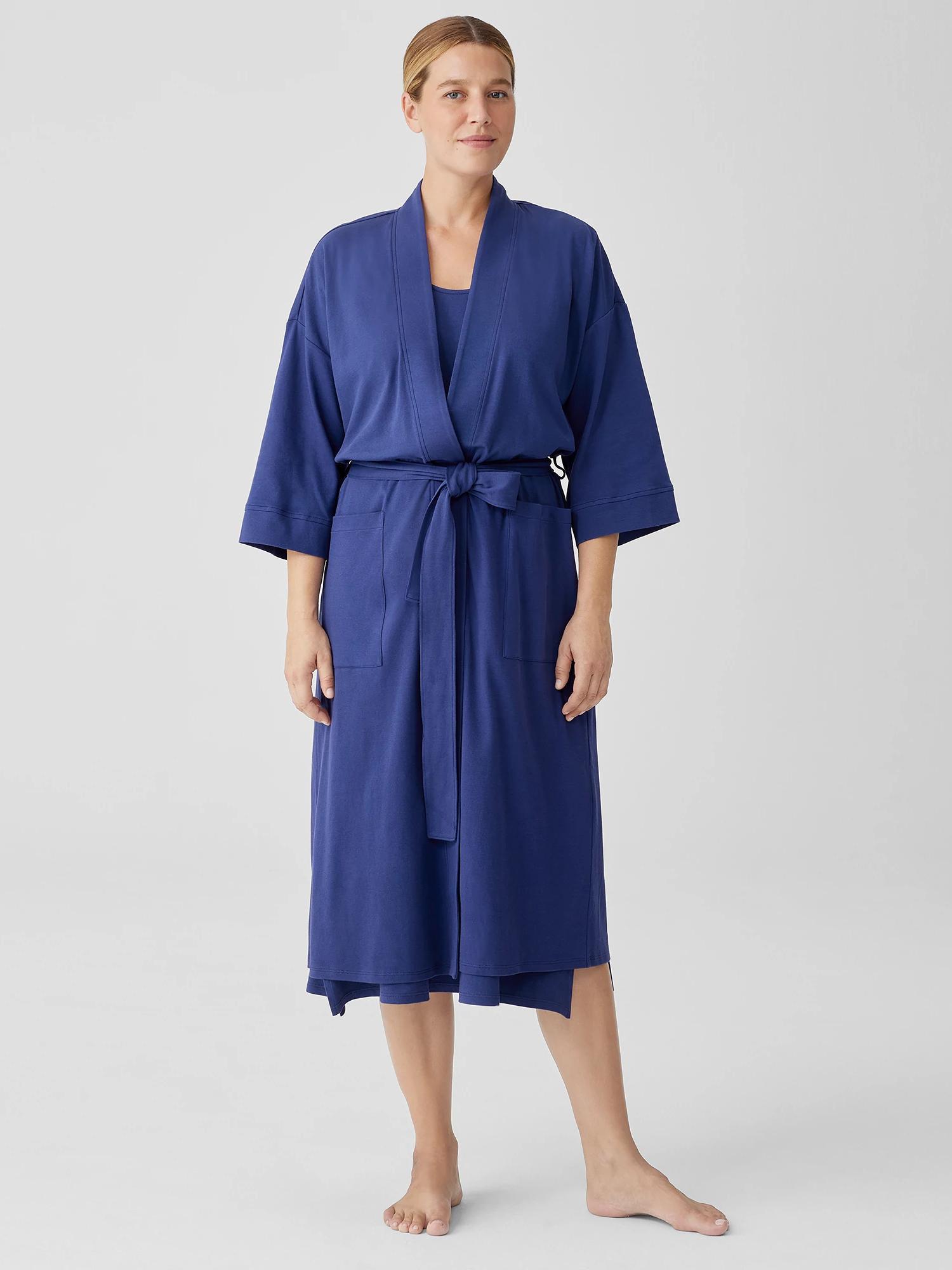 EILEEN FISHER Organic Cotton Interlock Sleep Robefemale Product Image