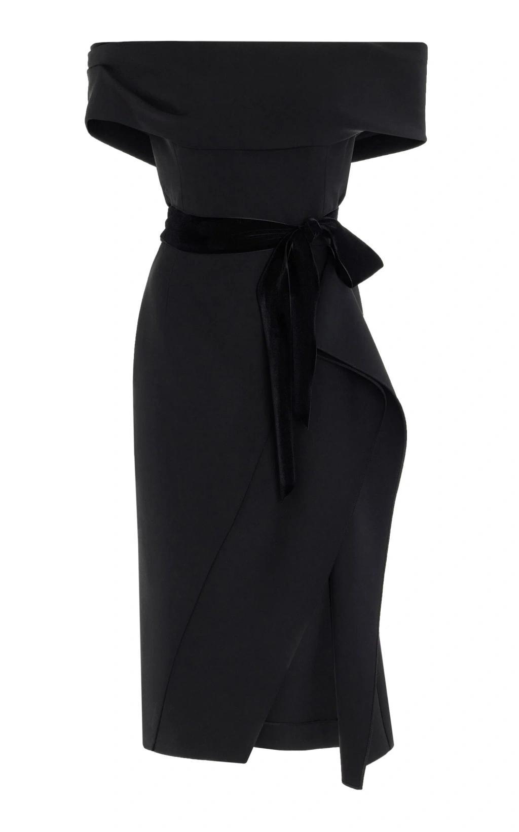 OSCAR DE LA RENTA Off-the-shoulder Cocktail Dress In Black Product Image