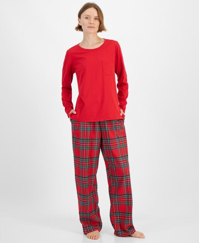 Family Pajamas Womens Brinkley Plaid-Mixed-Print Cotton Matching Family Christmas Pajamas Set, Created for Macys Product Image