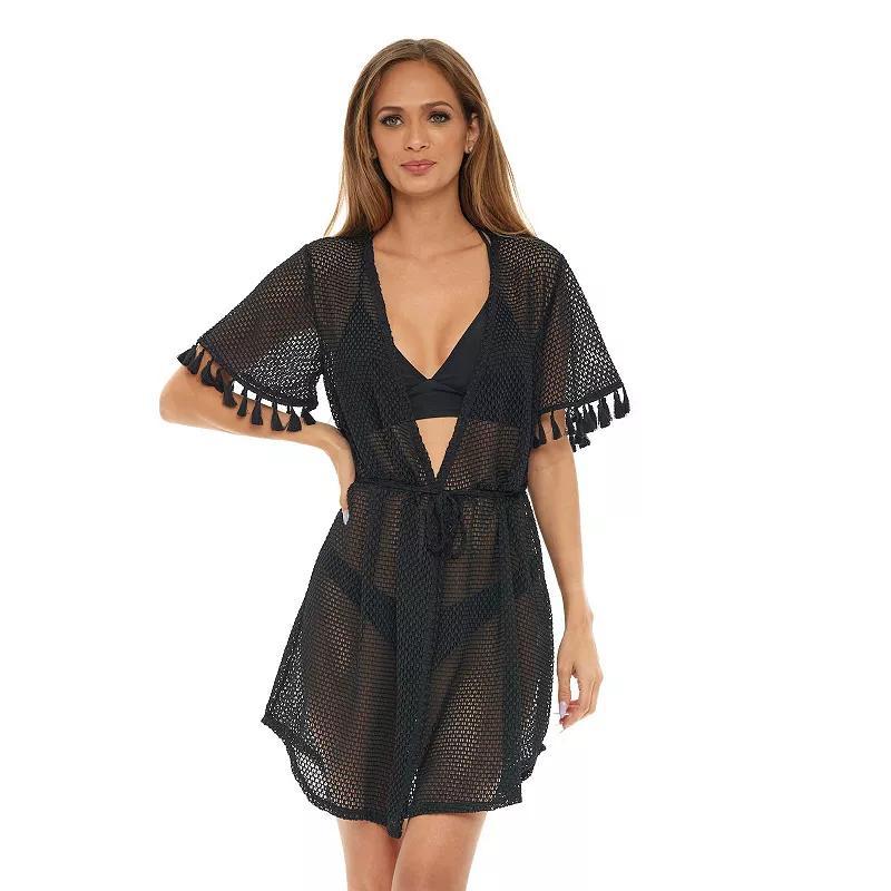 Womens Jordan Taylor V-Neck Tassel Trim Swim Cover-Up Tunic Product Image