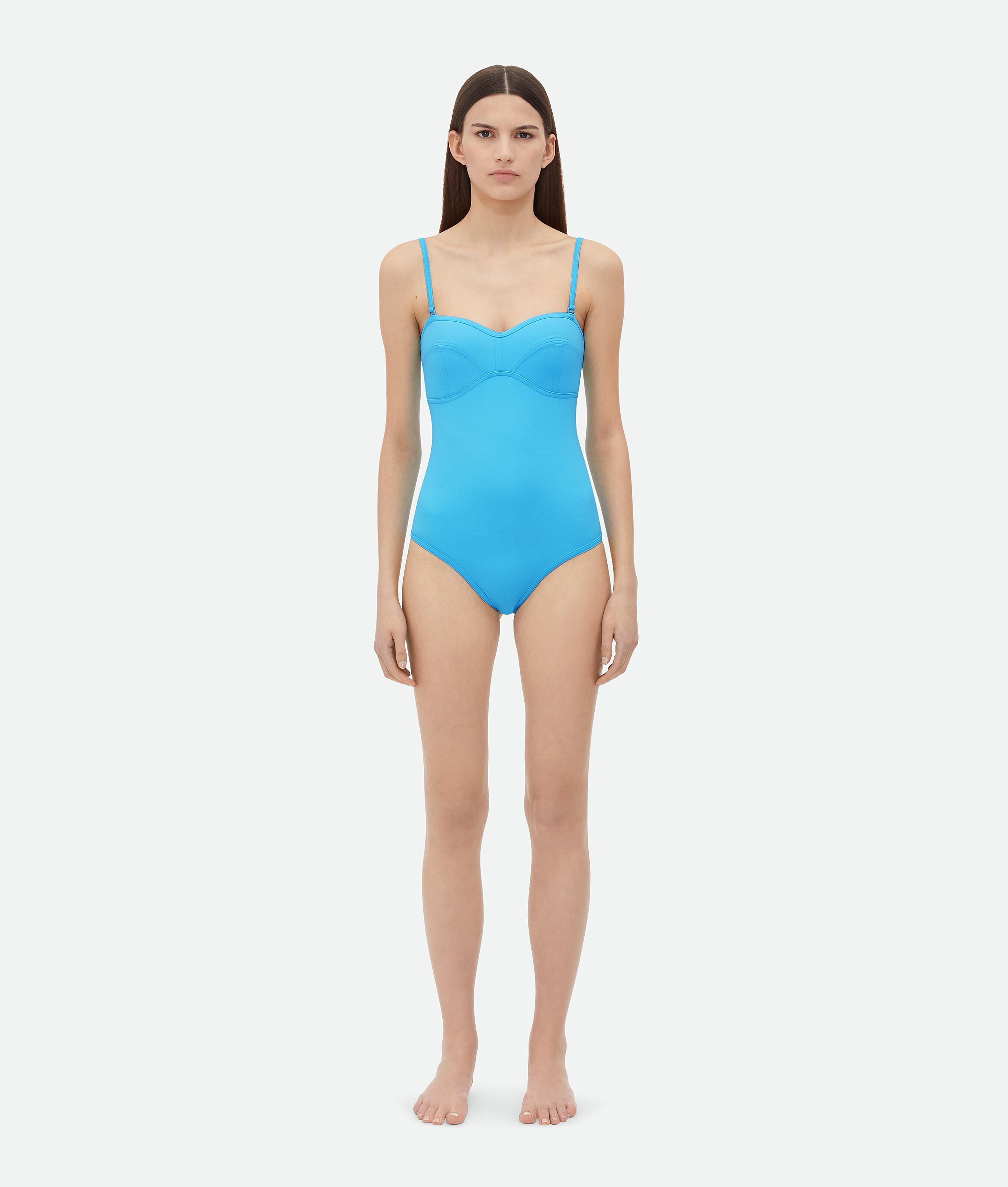 Women's Stretch Nylon Bustier Swimsuit in Hydrangea Product Image