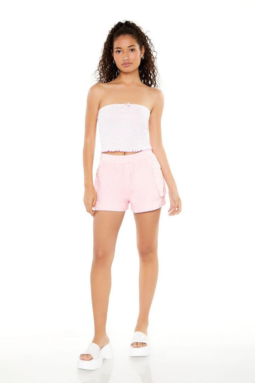 Twill High-Rise Cargo Shorts | Forever 21 Product Image