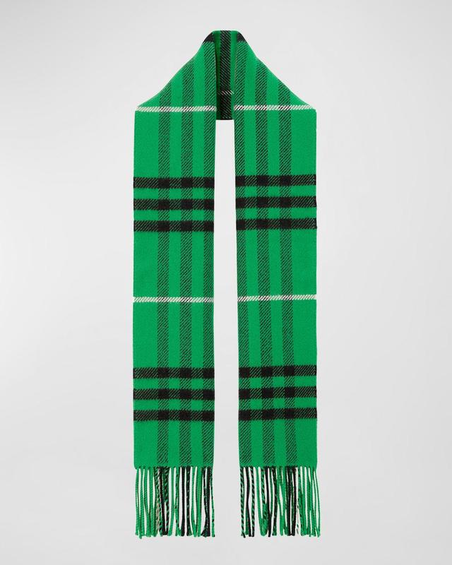 burberry Giant Check Wool & Cashmere Fringe Scarf Product Image