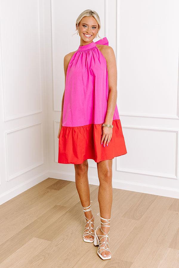 Springtime Cocktails Color Block Dress in Bubblegum Pink Product Image