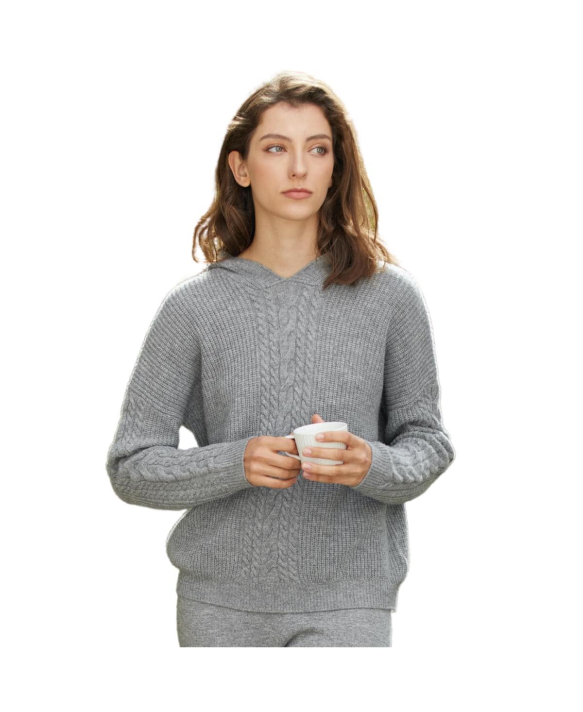 Bellemere Womens Single Cable Superfine Merino Sweater Pullover Product Image