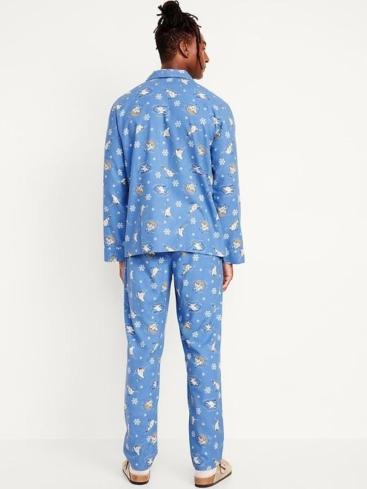 Printed Flannel Pajama Set Product Image