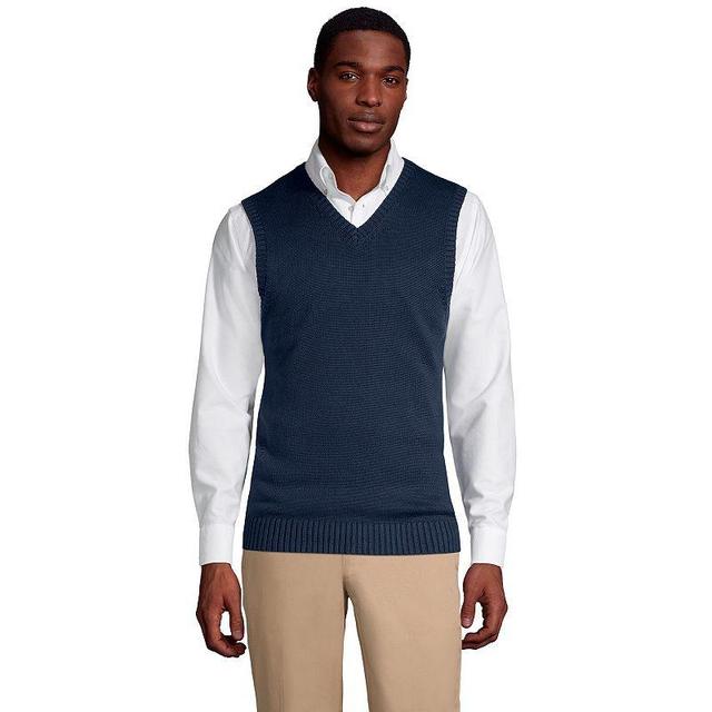 Lands End Mens School Uniform Cotton Modal Sweater Vest Product Image