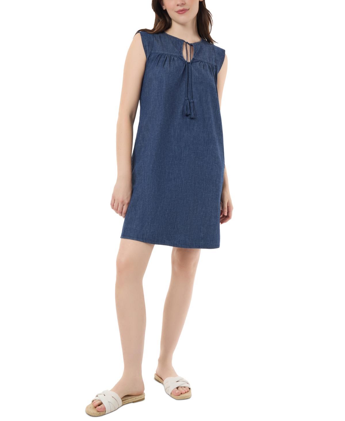 Jones New York Womens Miah Tasseled-Tie Shift Dress Product Image