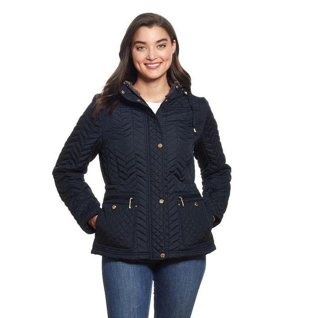 Womens Weathercast Faux-Fur Hood Quilted Jacket Product Image