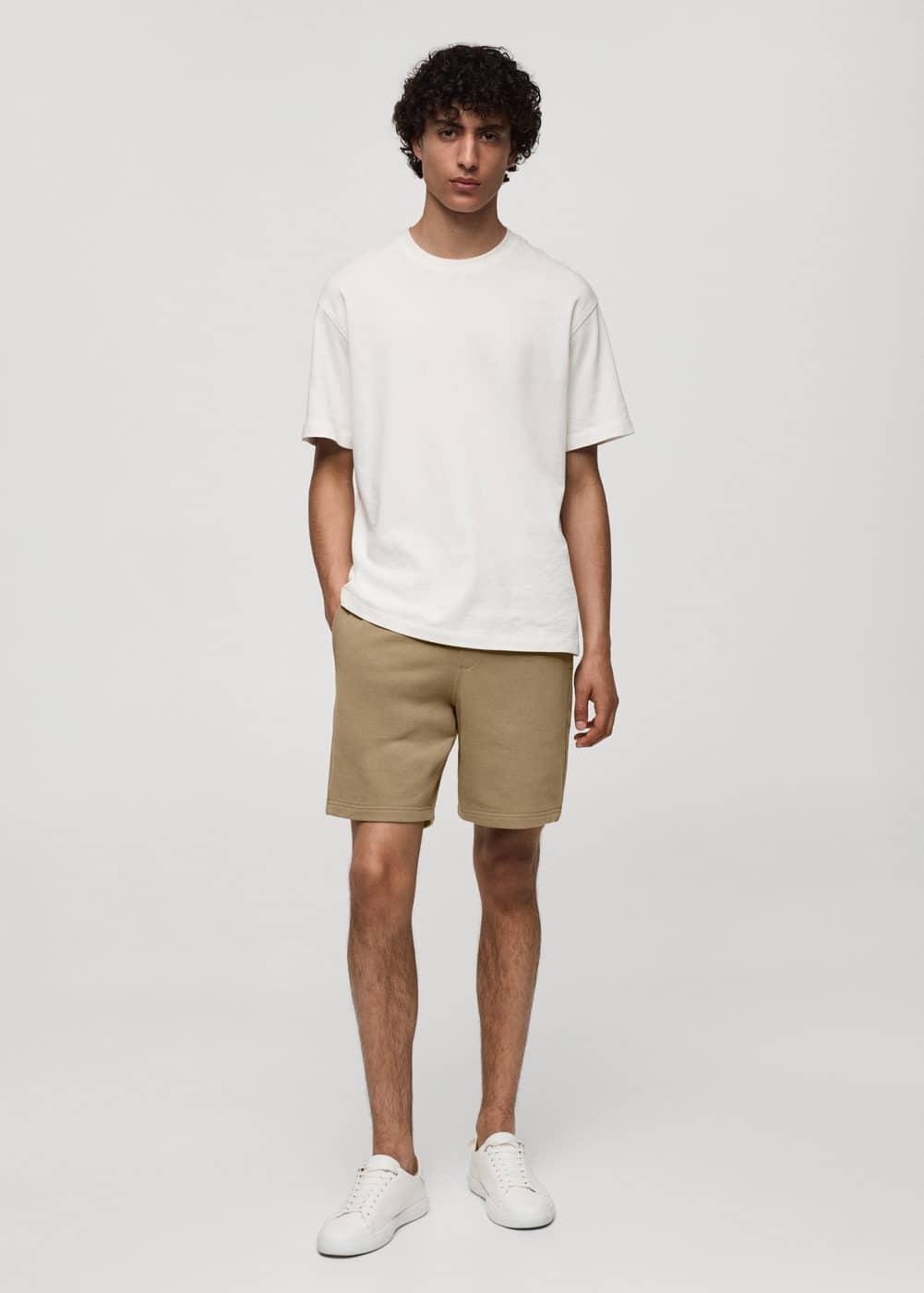 MANGO MAN - Jogger cotton Bermuda shorts sandMen Product Image