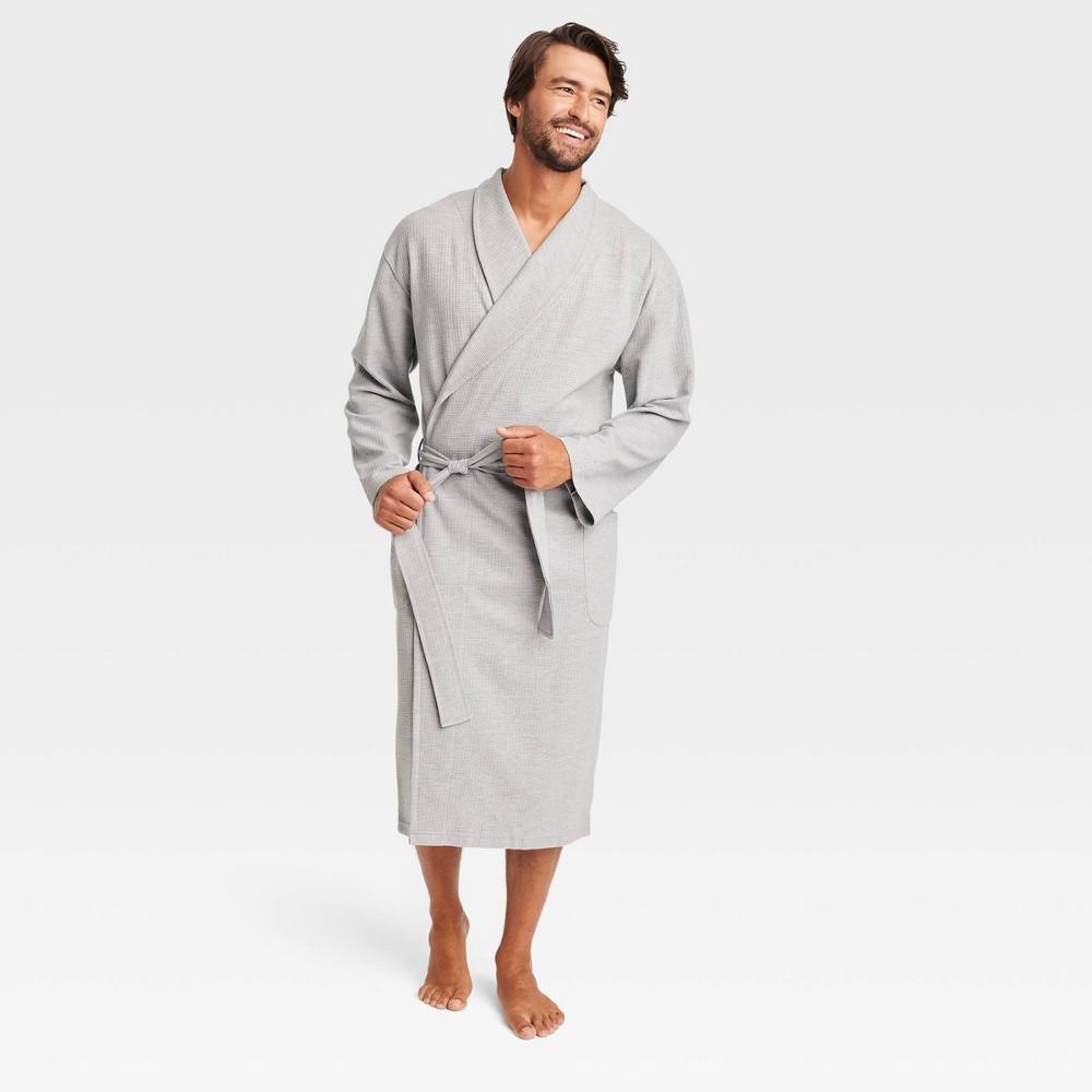 Hanes Premium Mens Waffle Knit Robe - Heathered One Size Fits Most Product Image