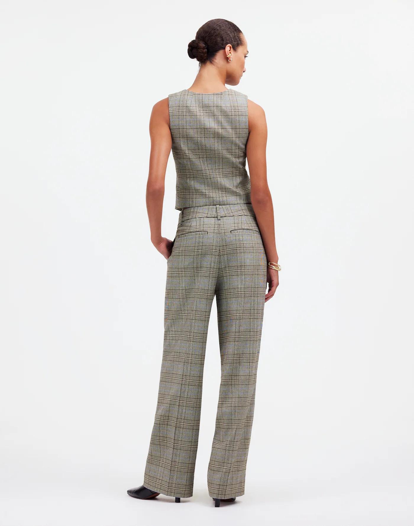 Slouchy Straight Pants in Yarn-Dyed Plaid Product Image