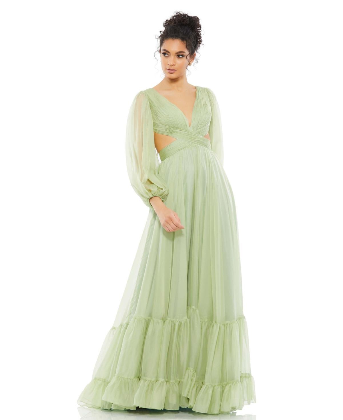 Womens Chiffon Cut-Out Gown Product Image