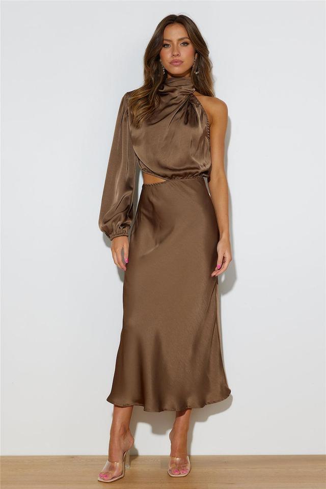 Won Over Midi Dress Brown Product Image