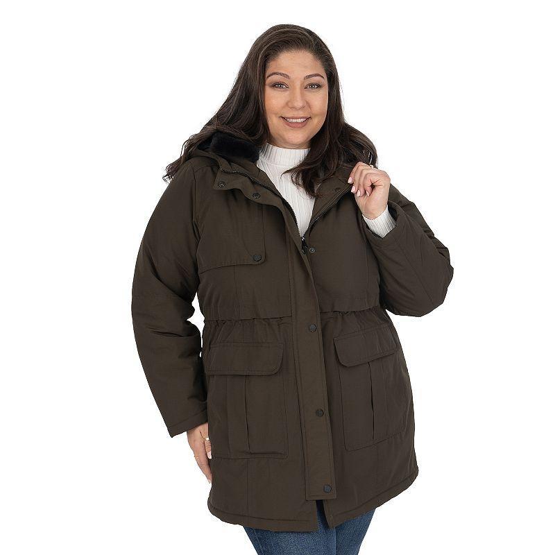 Plus Size Fleet Street Storm Weight Puffer Coat, Womens Green Product Image