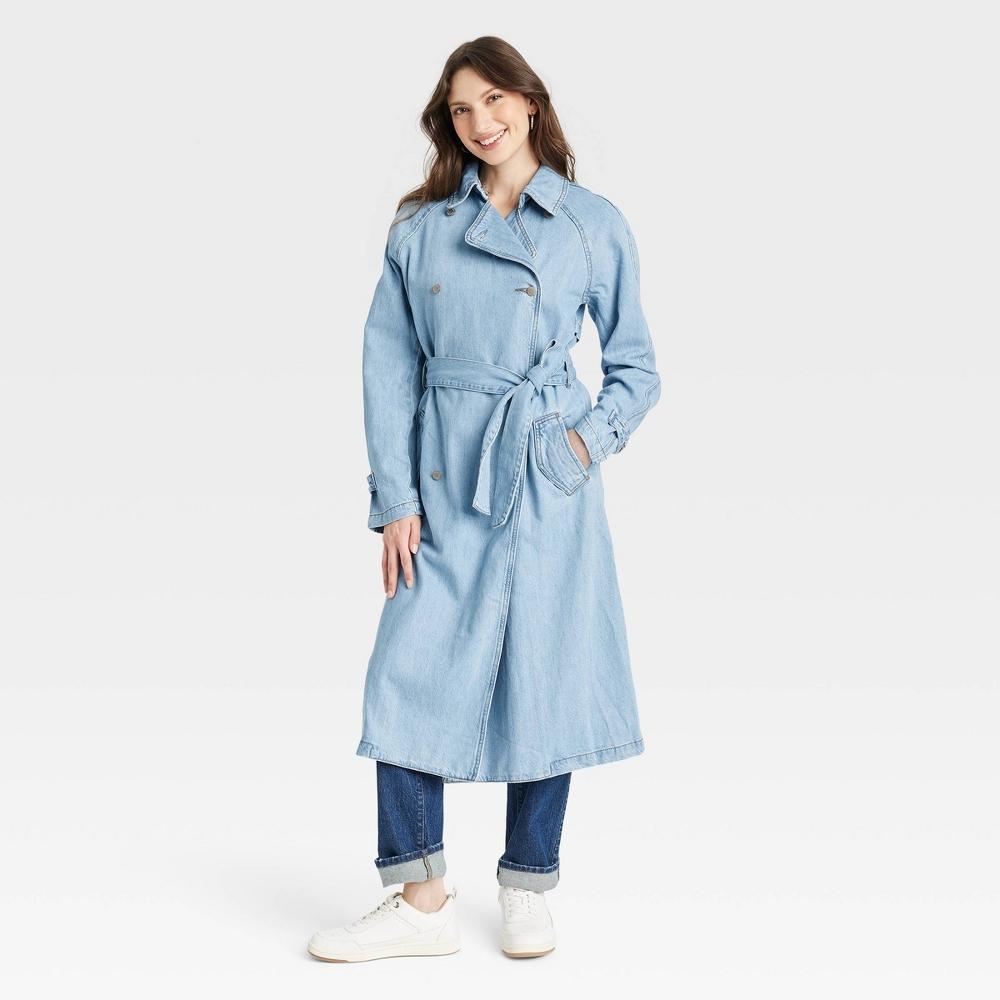 Womens Denim Trench Coat - Universal Thread Light Wash Product Image