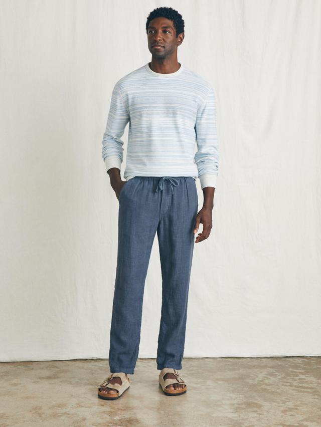 Linen Drawstring Pant - Look Out Navy Male Product Image