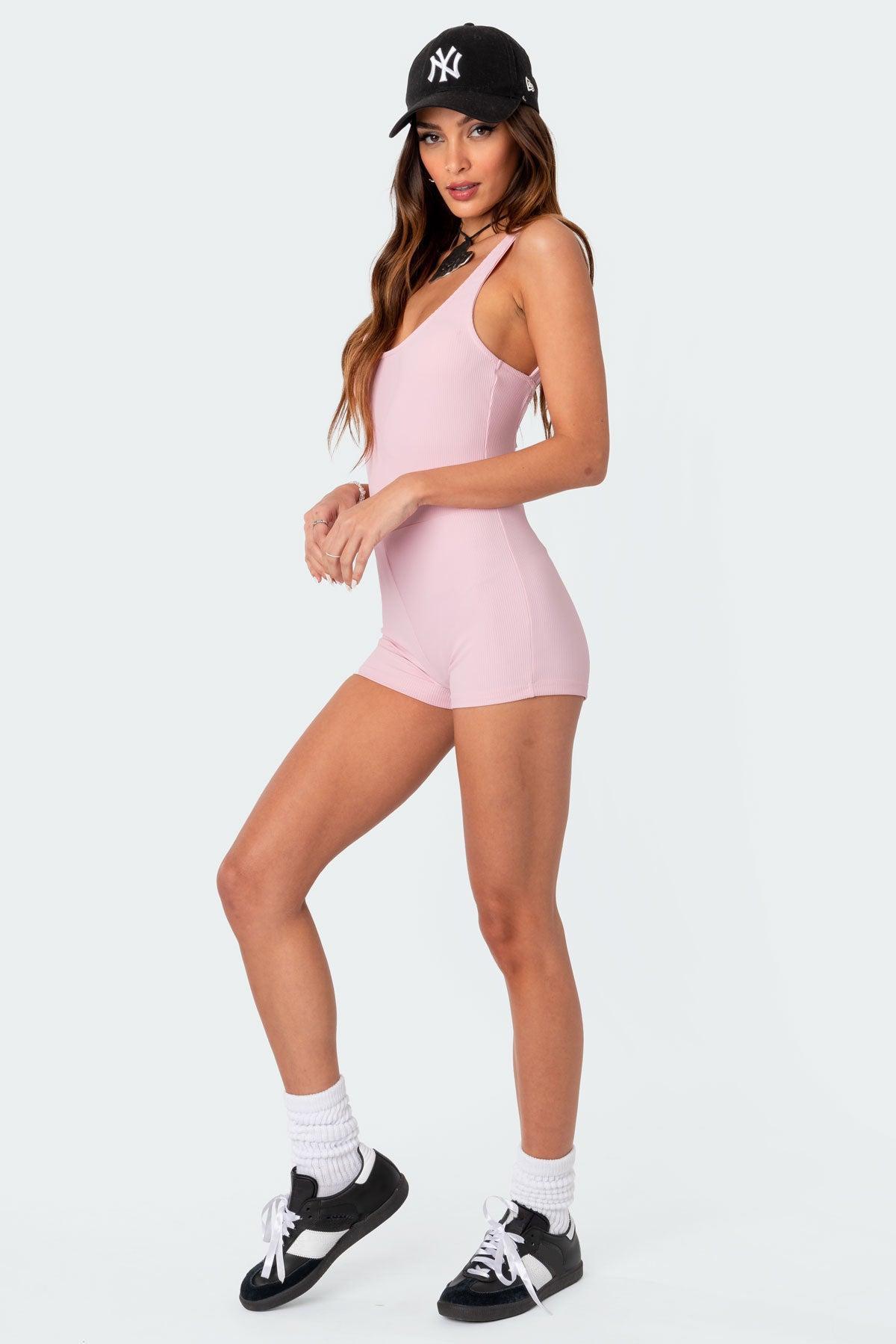 Drea Open Back Ribbed Romper Product Image