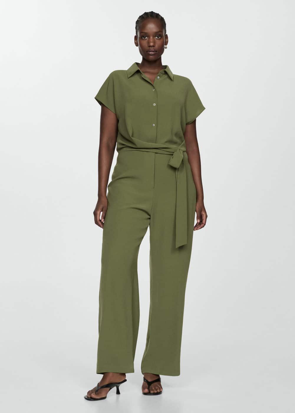 MANGO - Bow long jumpsuit greenWomen Product Image