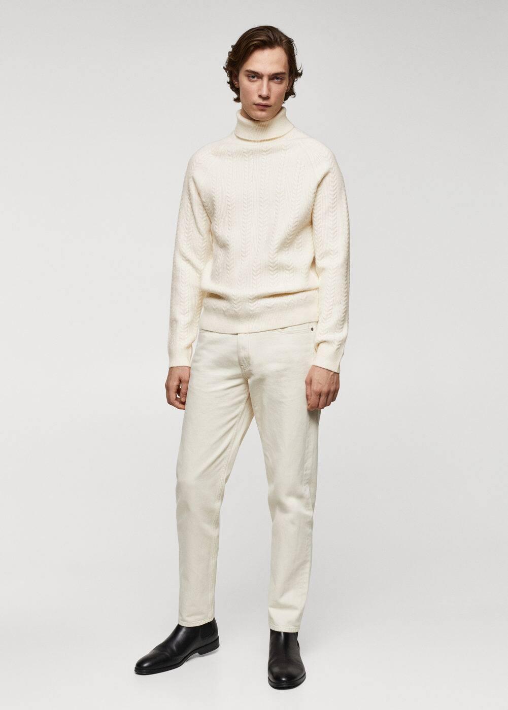 MANGO MAN - Twisted turtleneck sweater off whiteMen Product Image