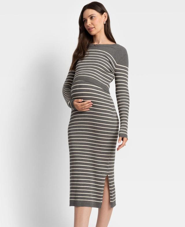 Seraphine Womens Soft-Stretch Ribbed Sweater Midi Dress Product Image