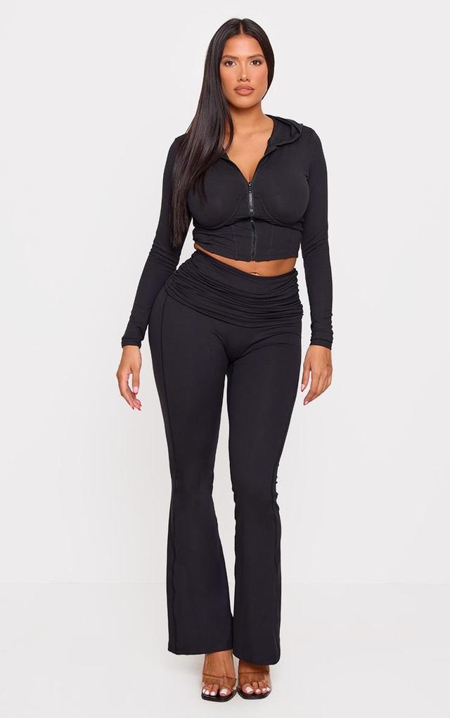 Shape Black Seamless Fold Over Pants Product Image