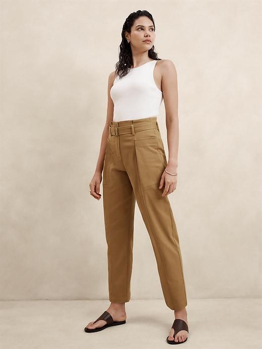 Twill Belted Tapered Pant Product Image