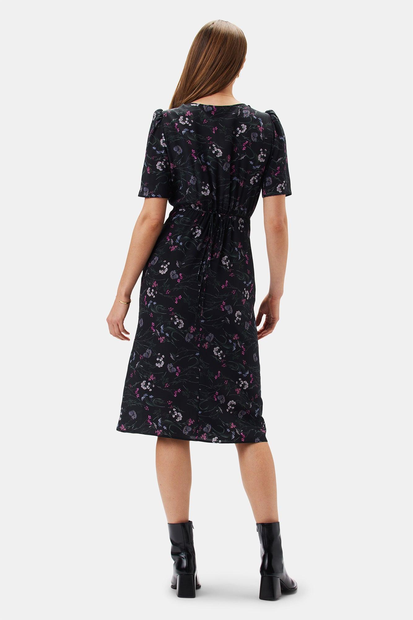 Nicolette Washable Silk Dress - Caroline Black Product Image