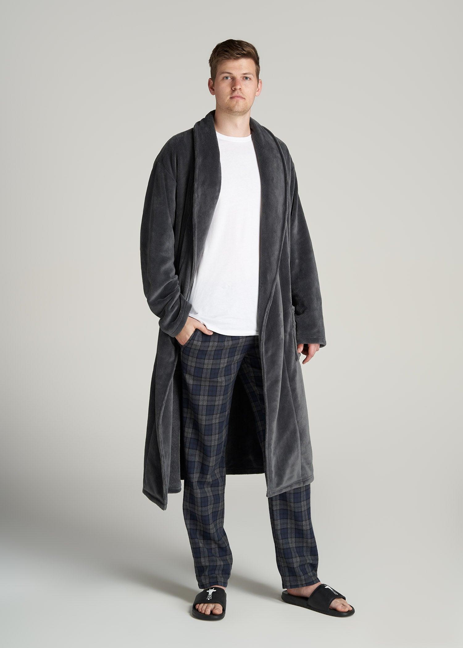 Tall Men's Robe in Charcoal Male Product Image