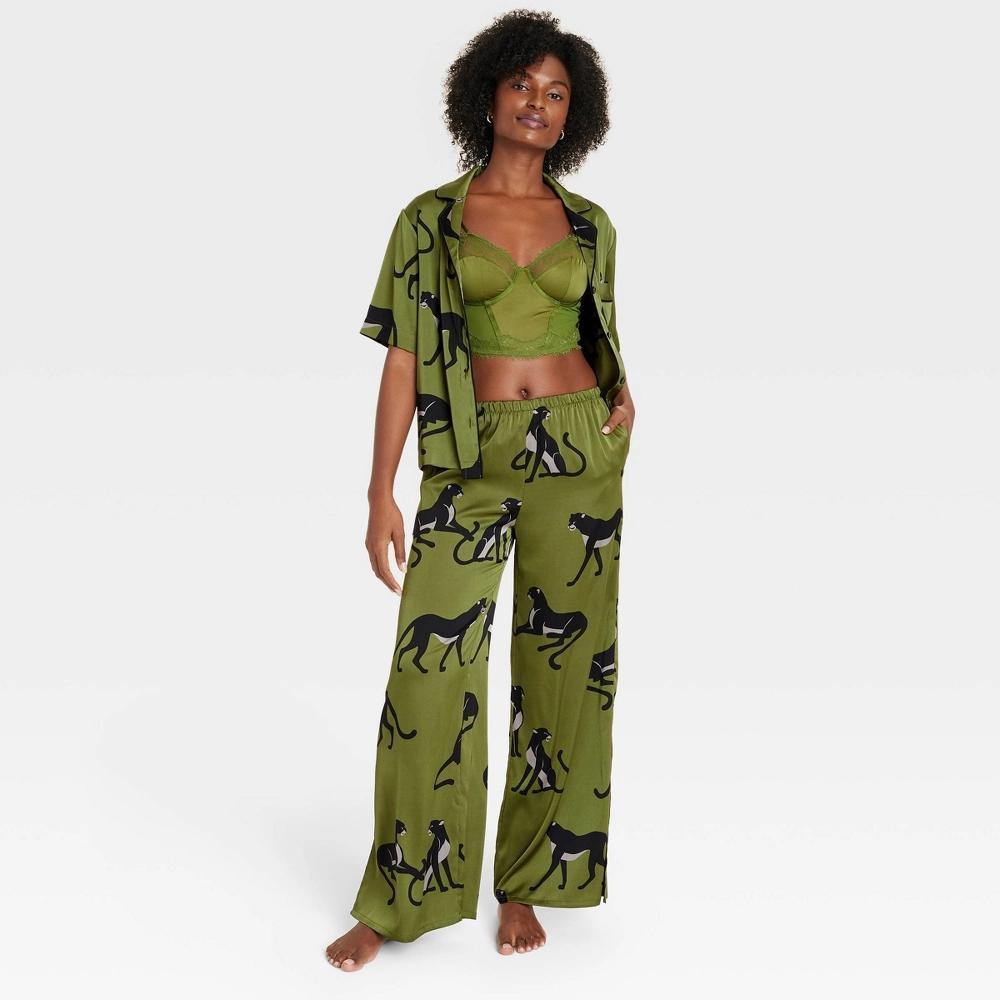 Womens Satin Pajama Pants - Auden /Panther XS Product Image