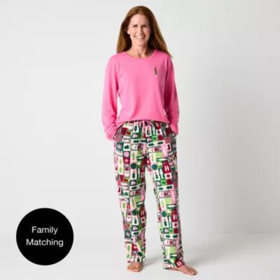 North Pole Trading Co. Womens Microfleece Crew Neck Long Sleeve 2-pc. Matching Family Pant Pajama Set Product Image