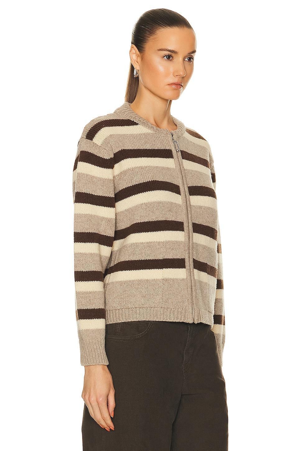 BODE Brewster Cardigan in Tan & Brown - Brown. Size M (also in L). Product Image