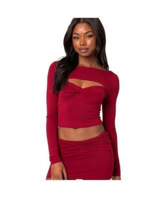 Womens Lara cut out twist front top Product Image