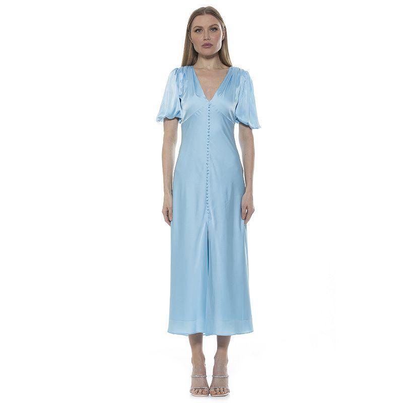 Womens ALEXIA ADMOR Lorelei Bubble Sleeve Midi Dress Product Image