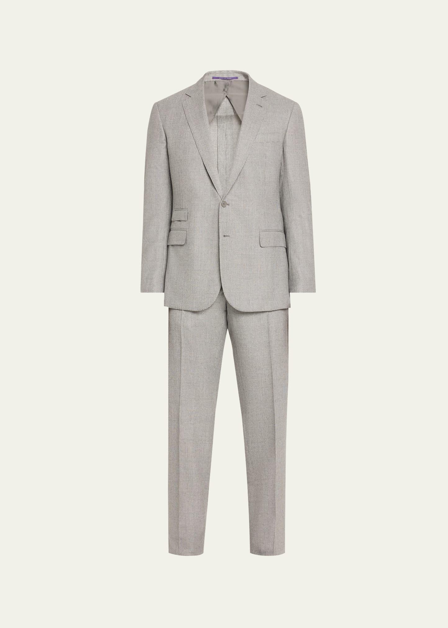 Mens Kent Hand-Tailored Glen Plaid Suit Product Image